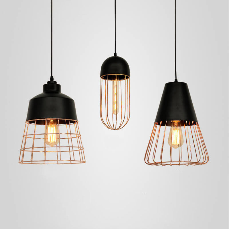 CageNova Geometrische Pendelleuchte | Nordic Design | Eisenkäfig | Einzigartige Beleuchtung