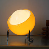 AuroraGlobe Tischlampe | Nordic Vintage Design | Orange Glas & Metall | 1-flammig