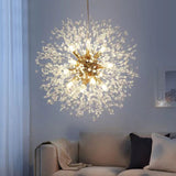 LuxaLume Skandinavischer Kronleuchter | Kristall & Metall | 8/9/12/16 Flammen | Modernes Design für Schlafzimmer & Wohnzimmer