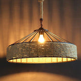 LumeLash Vintage Hängeleuchte | Rustikales Eisen & Hanfseil Design | 1-Flammige Pendelleuchte für Wohnzimmer
