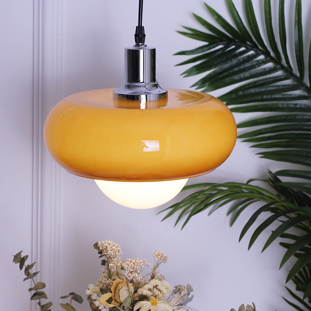 CaffeLume Bauhaus Glas Pendelleuchte | LED Hängelampe | Elegantes Design | Beleuchtung für Esszimmer
