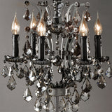 CrystalCrown Vintage Tischlampe mit Kandelaber-Design | Kristallverzierung | Eisenfuß | Deko für Schlafzimmer & Wohnzimmer