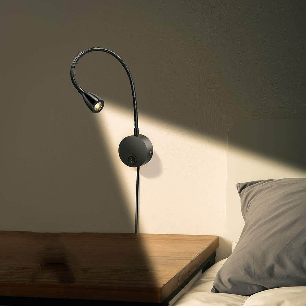 Flexora Moderne LED Leselampe | Rotierbares Wandspotlight | Flexibler Arm | Perfekt für Schlafzimmer & Büros
