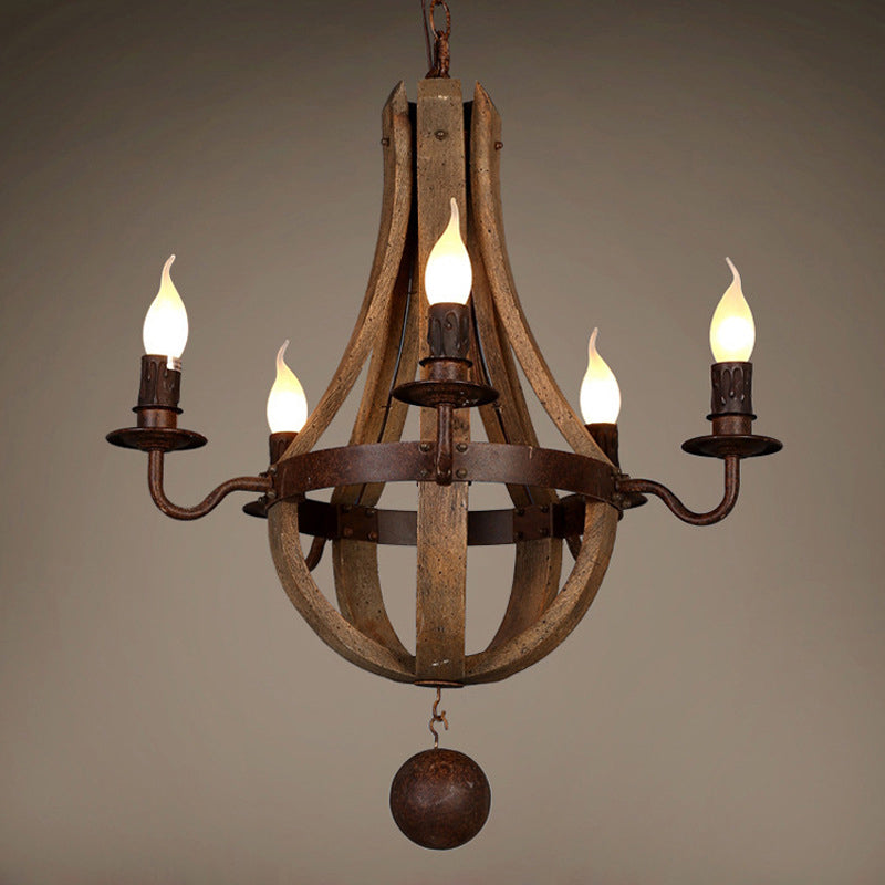 RustiLuxe Runde Ast-Kerzenhalter Holz-Eisen Kronleuchter | 5/6/8 Lichter | Landhausstil