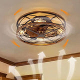 IronGlow Nordic Industrial Deckenleuchte mit Unsichtbarem Ventilator | Wrought Iron Design | 4-Licht | Kleine & Große Größen | Flush Mount