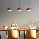 LumoDome Nordic Design Holz-Glas Pendelleuchte | Minimalistisch | LED Beleuchtung | Dekorative Hängeleuchte