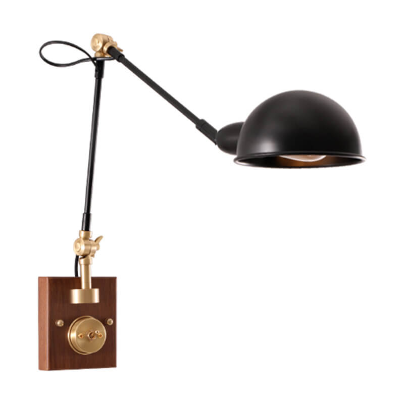 Walvora Vintage Wandlampe | Japanisches Design | Drehbar | Holz & Metall | Wandleuchte für Zuhause