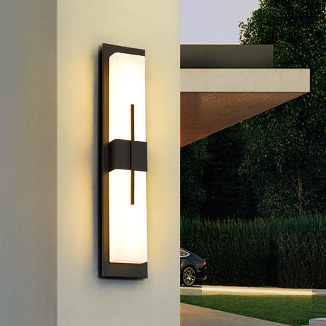 LumenEdge Außenwandleuchte | Minimalistisches Design | Edelstahl & Acryl | LED Wasserdicht