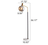 Illureva Nordic Minimalistische Stehlampe | Glaskuppel | Marmorsockel | 1-Licht Design | Eleganz für Wohnzimmer & Büros