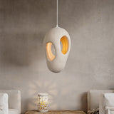 Resinoid Wabi-Sabi Pendelleuchte | Geometrisches Kreisdesign | Japanischer Stil | Einzigartige Beleuchtung