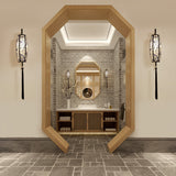 SinoGlow Wandlampe | Chinesisches Vintage-Design | Stofflaterne mit Quasten | 1-Licht