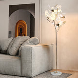 GinkoLuxe Stehlampe | Nordisches Design | Dekorative Ginkgo-Blätter | 5-Licht Bodenlampe | Elegantes Wohnaccessoire