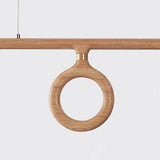 KuroLume LED Holzleuchter | Japanisches Design | Moderner Holzstreifen-Kronleuchter | Warmweiß & Kaltweiß