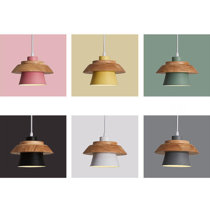 LunaDisc Moderne Pendelleuchte | Minimalistisches Design | Holz & Metall | Wohnraumbeleuchtung