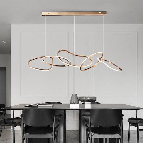 LuxeHalo Nordic LED Kronleuchter | Edelstahl Rund | Dimmbar | Esszimmer & Wohnräume