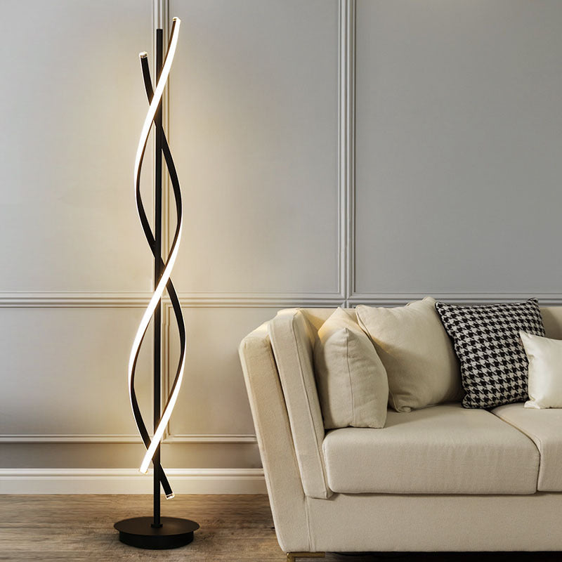 LumiSpire LED Stehlampe | Minimalistisches Spiraldesign | 1-flammige Standlampe | Dimmbares Licht