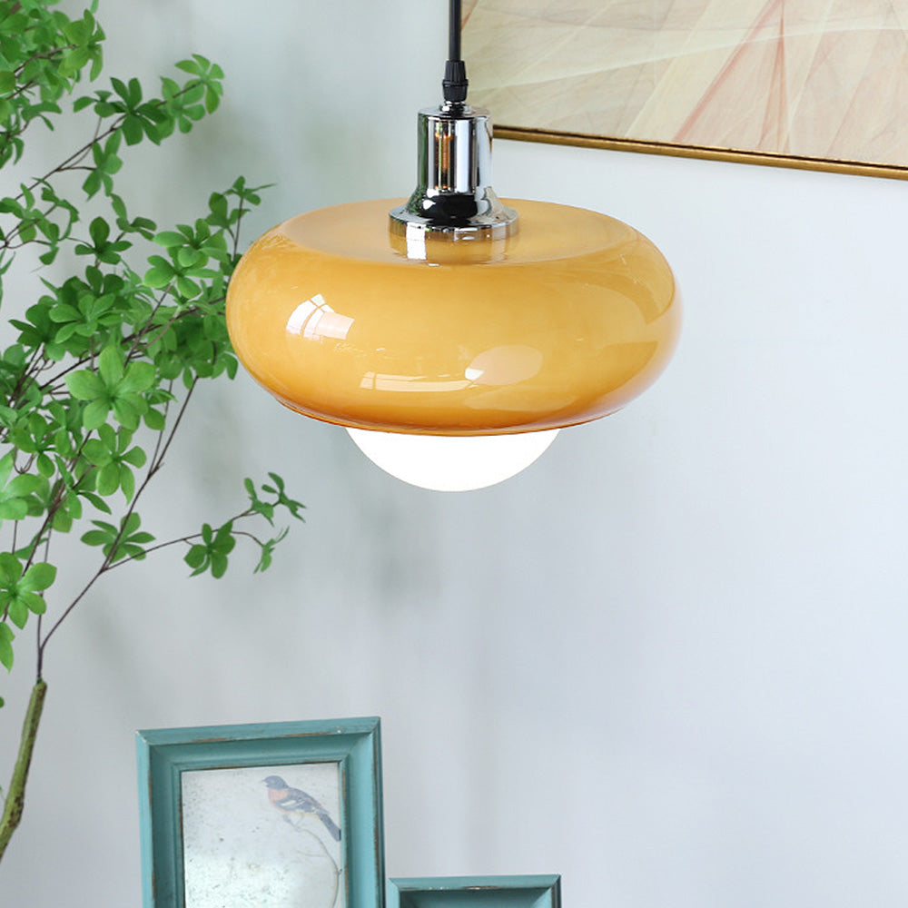 CaffeLume Bauhaus Glas Pendelleuchte | LED Hängelampe | Elegantes Design | Beleuchtung für Esszimmer