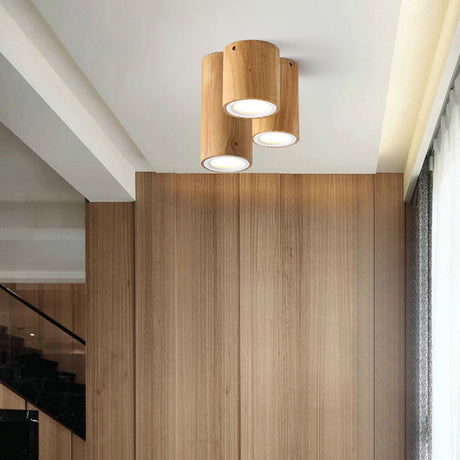 LumaKube Nordic Design LED Deckenleuchte | Holzoptik | Flush Mount | Warmweiß oder Kaltweiß | Stilvolle Beleuchtung für Zuhause