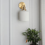 BrassGlow Japanische Retro Wandleuchte | Minimalistisches Design | Zylinder Oval | Messing & Lucite | 1-flammig