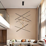 GeoLuma Nordic LED Kronleuchter | Geometrisches Linien-Design aus Eisen & Aluminium | 3-9 Flammen | Modern & Energieeffizient
