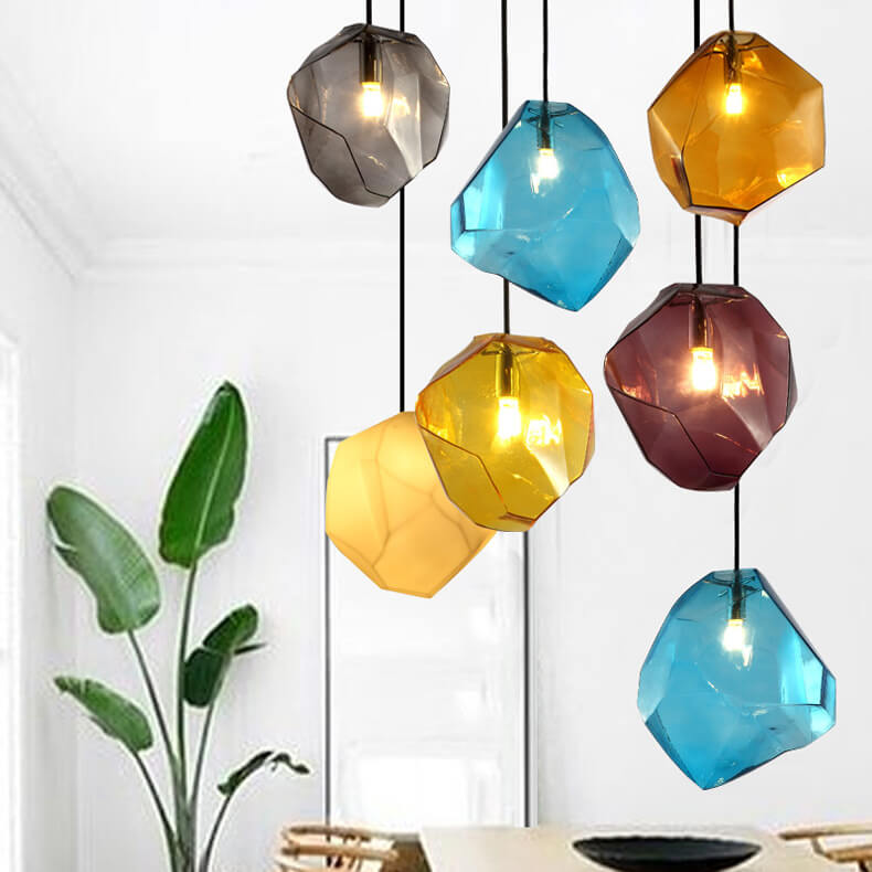 Glasvara Pendelleuchte | Modernes Glasdesign | Unregelmäßige Form | Wohnzimmerlicht
