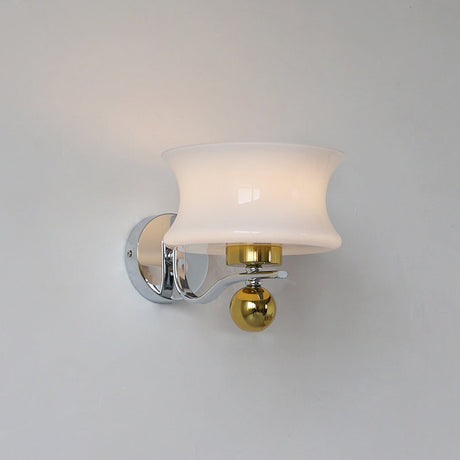 Scandura Wandleuchte | Skandinavisches Design | Glas & Eisen | Wellenförmiger Arm | Beleuchtung für Schlafzimmer