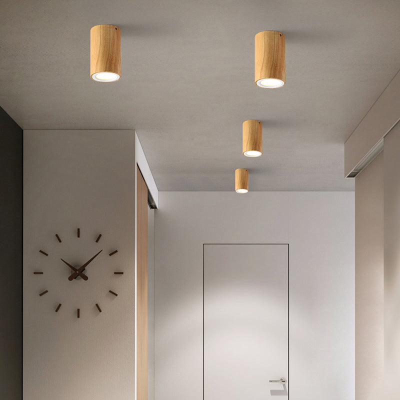 LumaKube Nordic Design LED Deckenleuchte | Holzoptik | Flush Mount | Warmweiß oder Kaltweiß | Stilvolle Beleuchtung für Zuhause