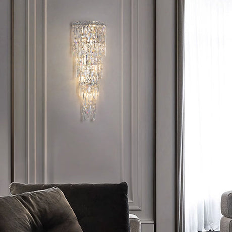 Lustrevia Kristall Wandleuchte | Luxus Design | Quasten aus Kristall | LED 1-Licht | Wohnzimmerlicht