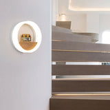 Lumoshelf LED Wandleuchte | Massivholz mit Ablage | Runde Wandlampe | Warm- & Weißlicht