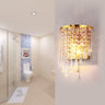 LuxeRadii Kristall Wandleuchte | Halbrunde Luxuslampe | Edelstahl & Perlen Design | 1-Licht Wandbeleuchtung