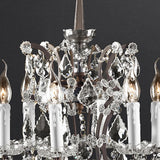 CrystalCrown Vintage Tischlampe mit Kandelaber-Design | Kristallverzierung | Eisenfuß | Deko für Schlafzimmer & Wohnzimmer