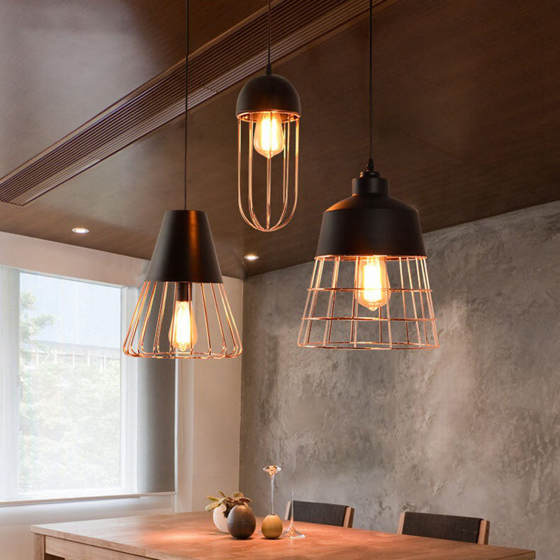 CageNova Geometrische Pendelleuchte | Nordic Design | Eisenkäfig | Einzigartige Beleuchtung