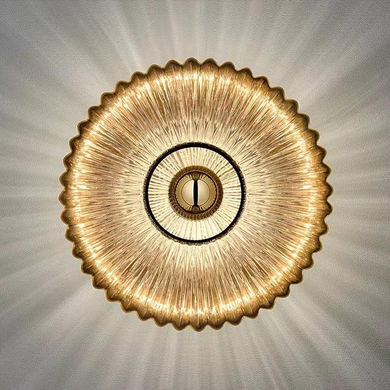 GlowDisc Vintage Wandleuchte | Strukturiertes Glas | Zeitloses Design