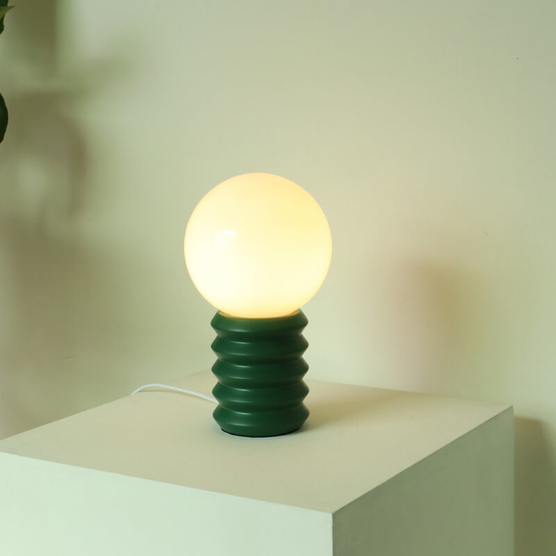 Glazaire Vintage Glas Tischlampe | Massives Design | Stimmungsvolle Beleuchtung | Deko für Zuhause