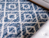 DiamondLuxe Shag - Teppich mit Diamantmuster | Shaggy Hochflorteppich | Weich & Modern | Perfekt für Wohnzimmer