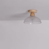 Logra Japanese Minimalist 1-Licht Semi-Flush Mount Deckenleuchte | Holz & Glas | Stimmungslicht | Deko für Zuhause