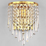 LuxeRadii Kristall Wandleuchte | Halbrunde Luxuslampe | Edelstahl & Perlen Design | 1-Licht Wandbeleuchtung