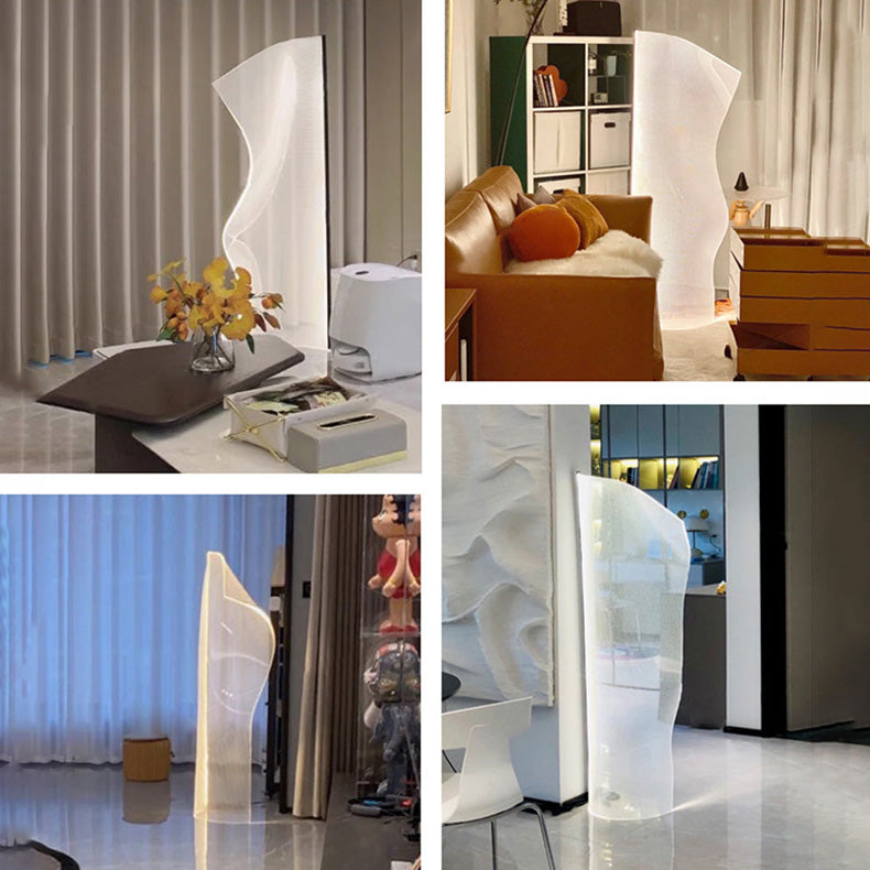 LumeCurve Stehlampe im Art-Deco-Stil | Unregelmäßige Form | Aluminium & Acryl | LED-Design für Wohnzimmer
