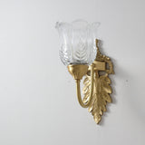 LustraBloom Vintage Wandleuchte | Messing & Glas | 1/2 Flammen | Elegantes Blütendesign