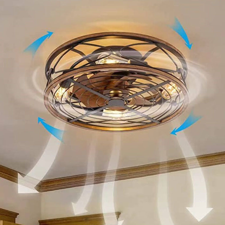 IronGlow Nordic Industrial Deckenleuchte mit Unsichtbarem Ventilator | Wrought Iron Design | 4-Licht | Kleine & Große Größen | Flush Mount