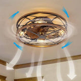 IronGlow Nordic Industrial Deckenleuchte mit Unsichtbarem Ventilator | Wrought Iron Design | 4-Licht | Kleine & Große Größen | Flush Mount