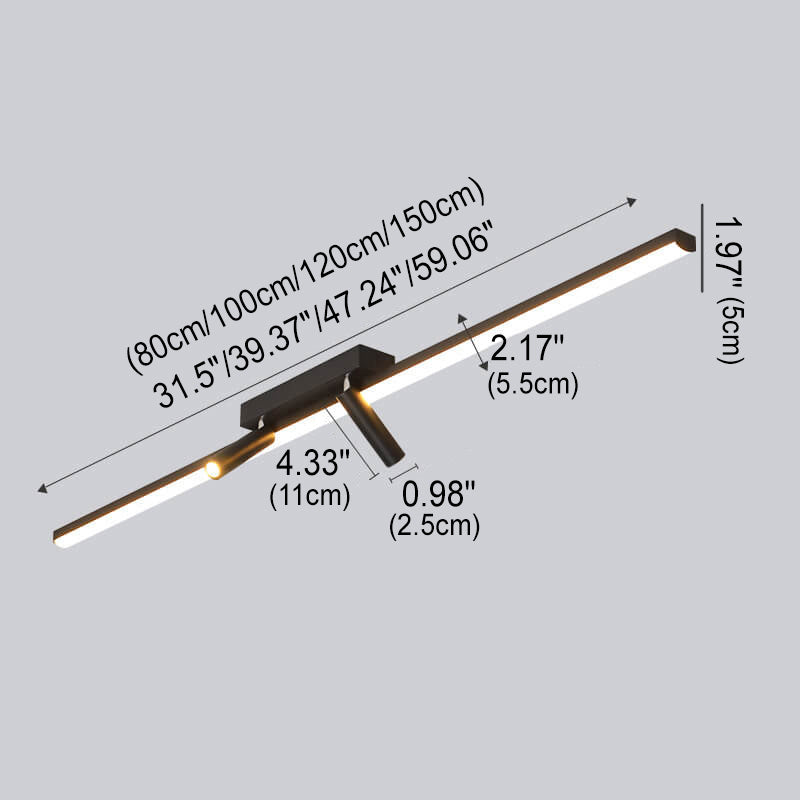 Linevo Minimalistische LED Deckenleuchte | Langstreifen-Design | Spotlight Beleuchtung | Energieeffizient & Modern
