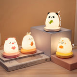 Luminio PalsTier Nachtlicht | Kreatives Silikondesign | Wiederaufladbar via USB | Deko-Tischlampe für Kinder