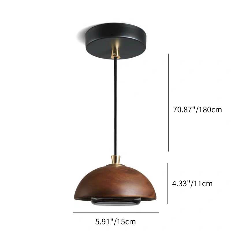 LumoDome Nordic Design Holz-Glas Pendelleuchte | Minimalistisch | LED Beleuchtung | Dekorative Hängeleuchte