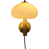 LumiMushroom Nordic Vintage Wandleuchte | Milchglas-Kuppel | Pilz-Design | 1-flammig | Dekorative Beleuchtung