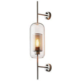 Lumivault Industrial Wandlampe | Zylindrischer Glasschirm | Eisenrahmen | Deko für Schlafzimmer & Wohnräume