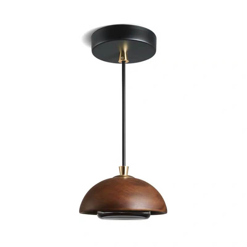 LumoDome Nordic Design Holz-Glas Pendelleuchte | Minimalistisch | LED Beleuchtung | Dekorative Hängeleuchte