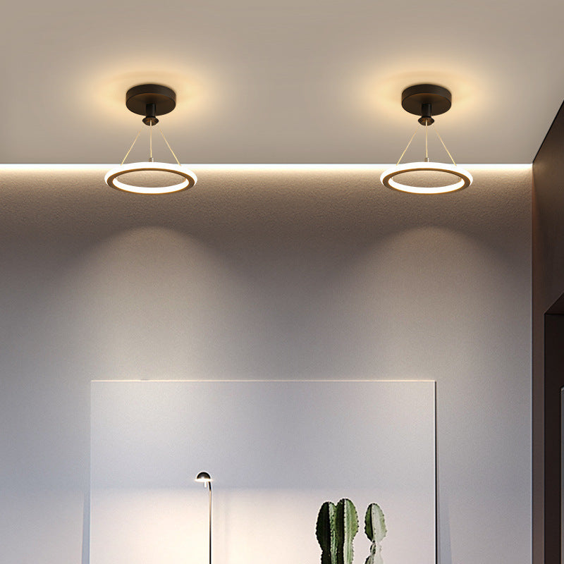LumaRing Deckenleuchte im modernen Stil | Aluminium-Kreis-Design | LED Halbeinbau | Perfekt für Flur & Wohnzimmer