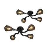 RustiBeam Industrielle Vintage Deckenleuchte | 4/6/8 Lichter | Wasserrohr-Design aus Eisen