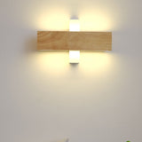 LumoLog Japanischer Minimalistischer Rotierender LED Wandstrahler | Holzoptik | Dimmbar | Modernes Design für Zuhause